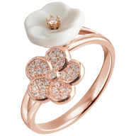 Ring Royal Blossom Pavé, 750 rose gold, 32 brillants 0,15 ct, VS, fw