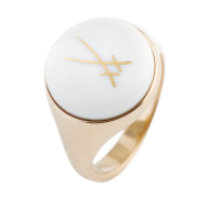 Signet Ring, Trademark Swords in gold, 925 silver rose plated
