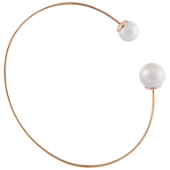 Armreif Pearl Collection Pure White, 750 Roségold, 2 Porzellanperlen in den Größen 8 und 10mm