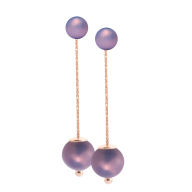 Ohrringe Pearl Collection Lilac bestehend aus Ohrstecker und Ohrschmuck, 750 Roségold, 2 Porzellanperlen je 10mm und 2 Porzel
